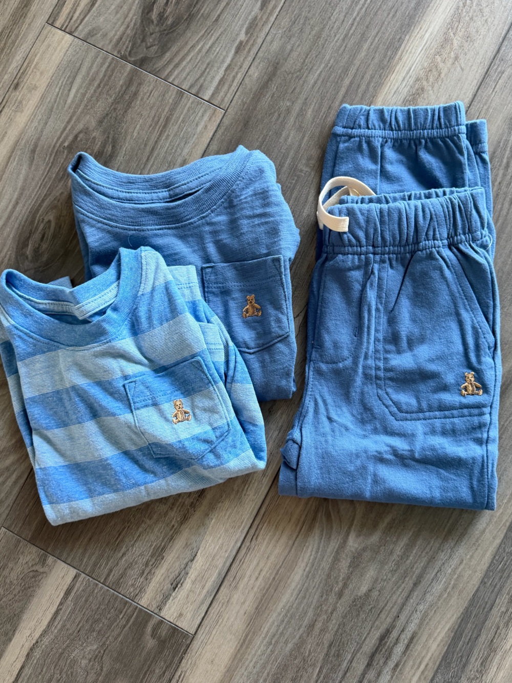 GAP Light Blue Striped Baby Tee